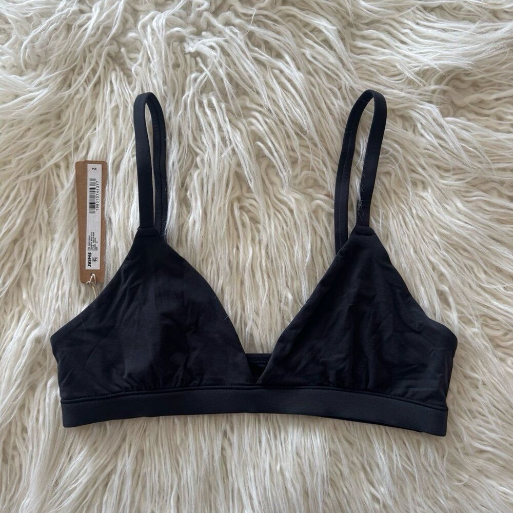Skims Fits Everybody Triangle Bralette Onyx Size Small - Picture 3 of 8